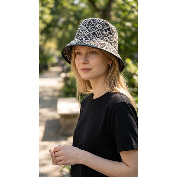 Louis Vuitton Black LV Monogram\'Since 1984\' Bucket Hat S sz main image 4
